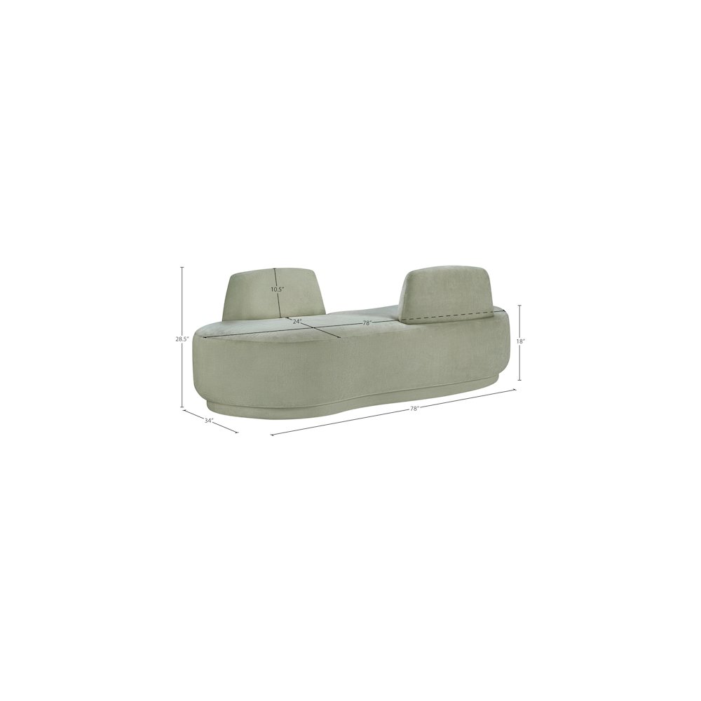 Argyle Mint Chenille Fabric Chaise/Loveseat