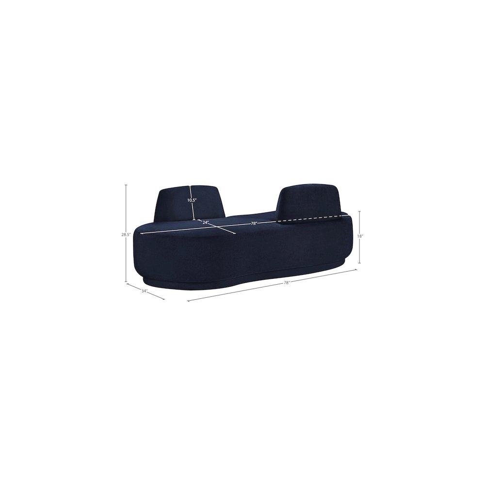 Argyle Navy Chenille Fabric Chaise/Loveseat