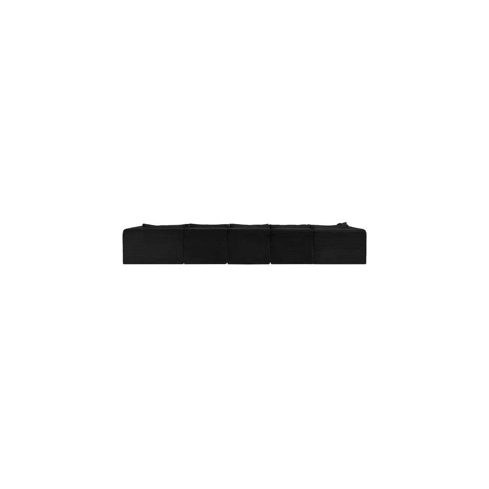 Shaggy Black Corduroy Performance Fabric Modular Sectional