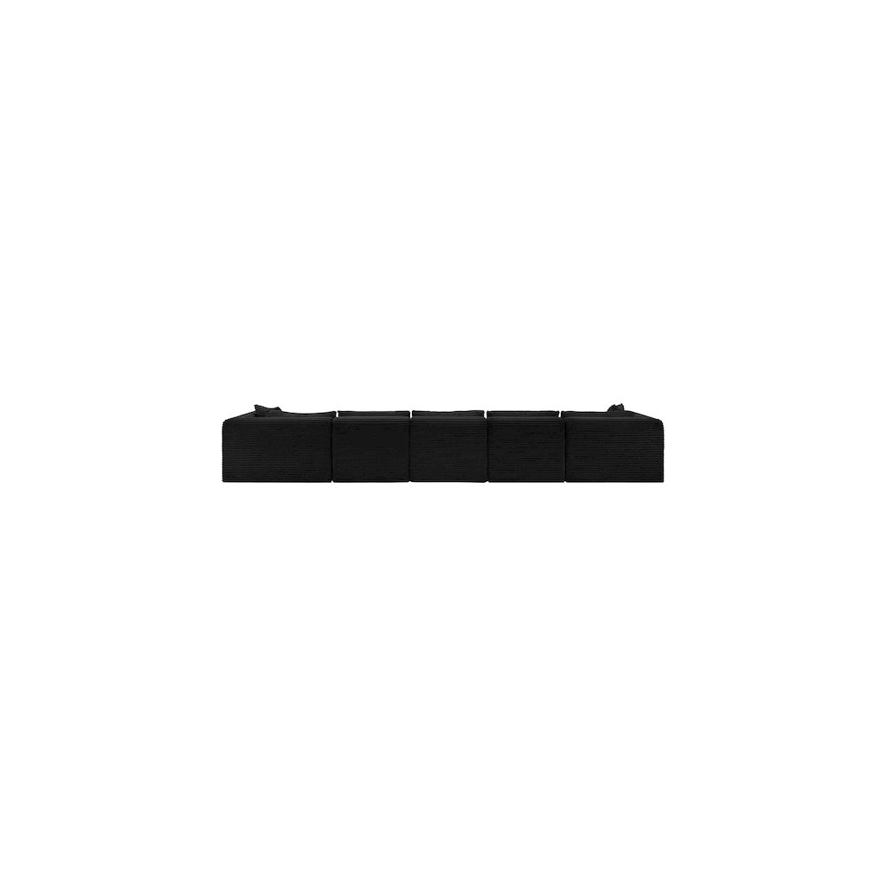 Shaggy Black Corduroy Performance Fabric Modular Sectional
