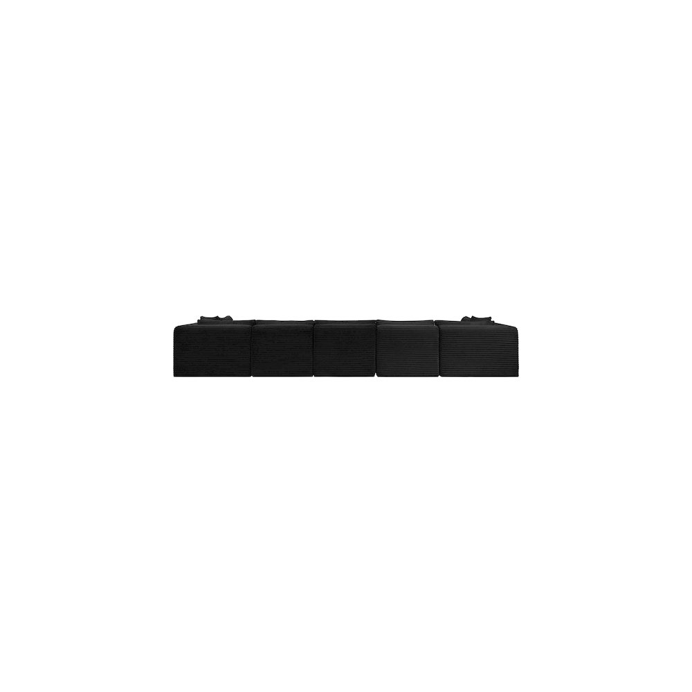 Shaggy Black Corduroy Performance Fabric Modular Sectional