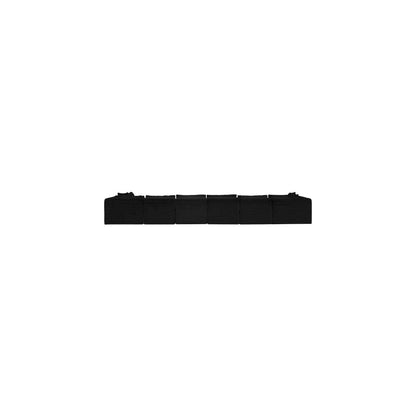 Shaggy Black Corduroy Performance Fabric Modular Sectional
