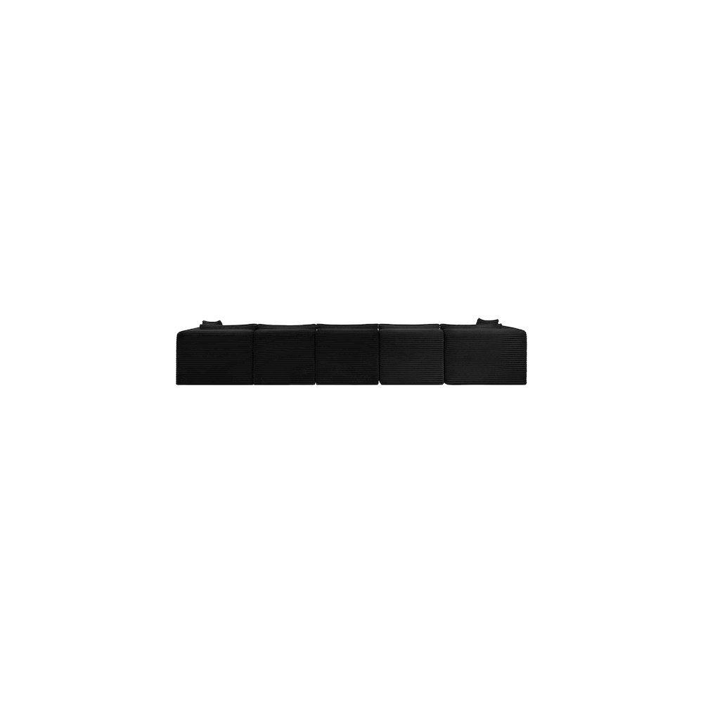 Shaggy Black Corduroy Performance Fabric Modular Sectional