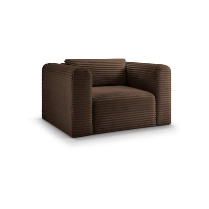 Shaggy Brown Corduroy Performance Fabric Arm Chair