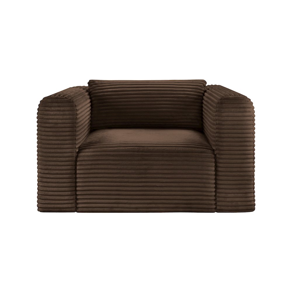 Shaggy Brown Corduroy Performance Fabric Arm Chair
