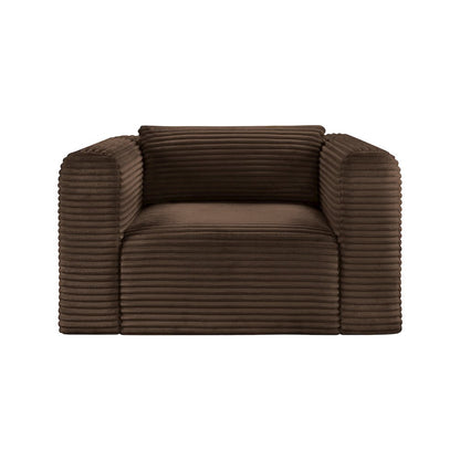 Shaggy Brown Corduroy Performance Fabric Arm Chair