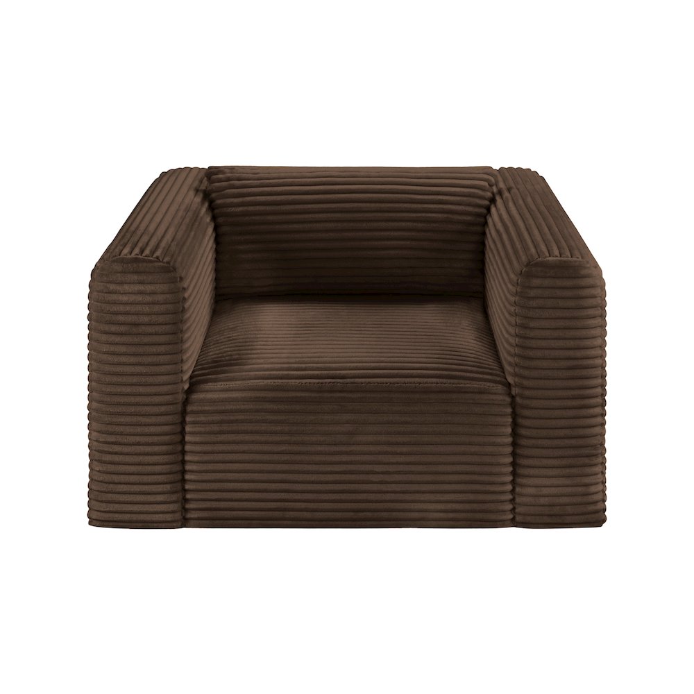 Shaggy Brown Corduroy Performance Fabric Arm Chair