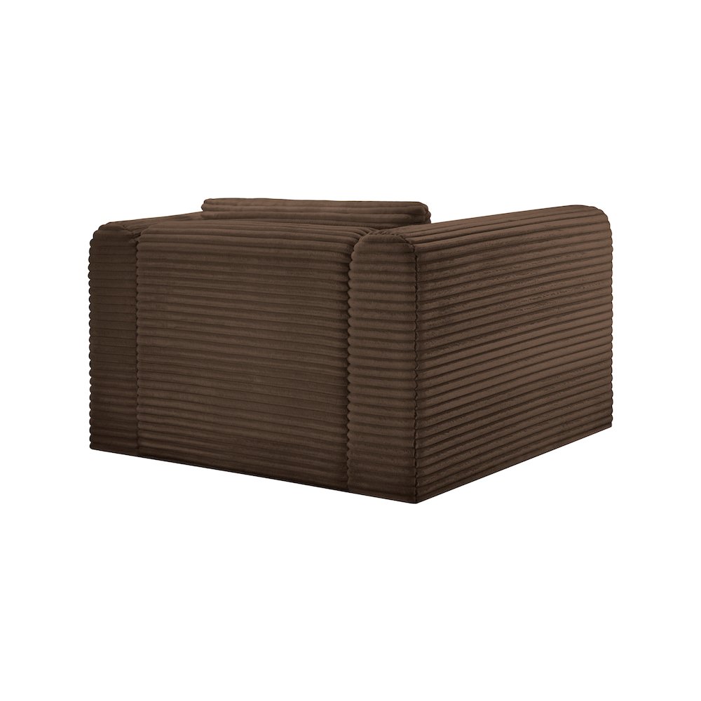 Shaggy Brown Corduroy Performance Fabric Arm Chair