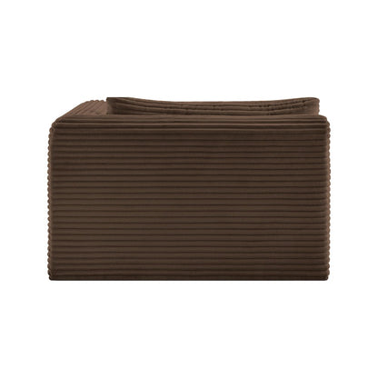 Shaggy Brown Corduroy Performance Fabric Chaise
