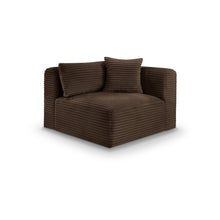 Shaggy Brown Corduroy Performance Fabric Corner Chair