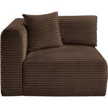Shaggy Brown Corduroy Performance Fabric Corner Chair