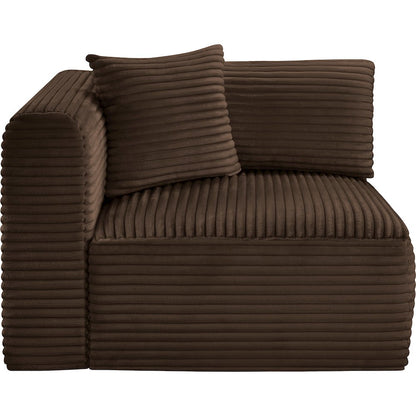 Shaggy Brown Corduroy Performance Fabric Corner Chair