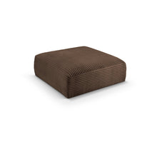 Shaggy Brown Corduroy Performance Fabric Ottoman