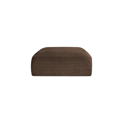 Shaggy Brown Corduroy Performance Fabric Ottoman
