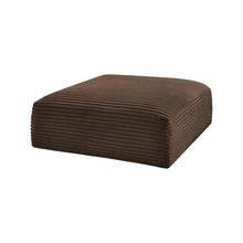 Shaggy Brown Corduroy Performance Fabric Ottoman