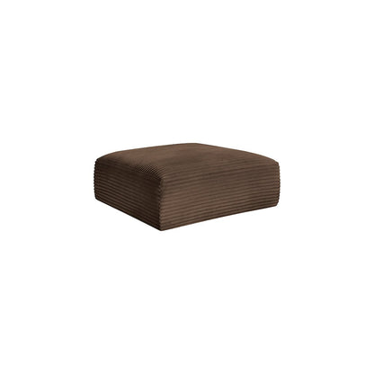 Shaggy Brown Corduroy Performance Fabric Ottoman