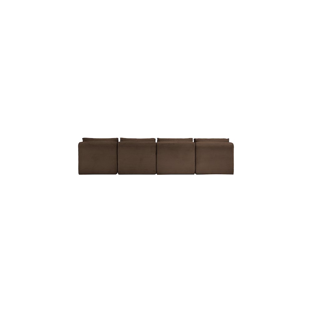 Shaggy Brown Corduroy Performance Fabric Modular Sofa