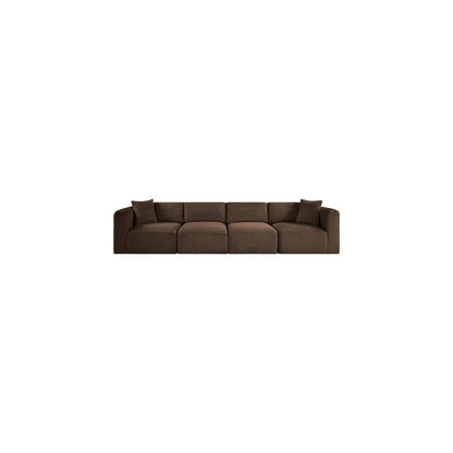 Shaggy Brown Corduroy Performance Fabric Modular Sofa