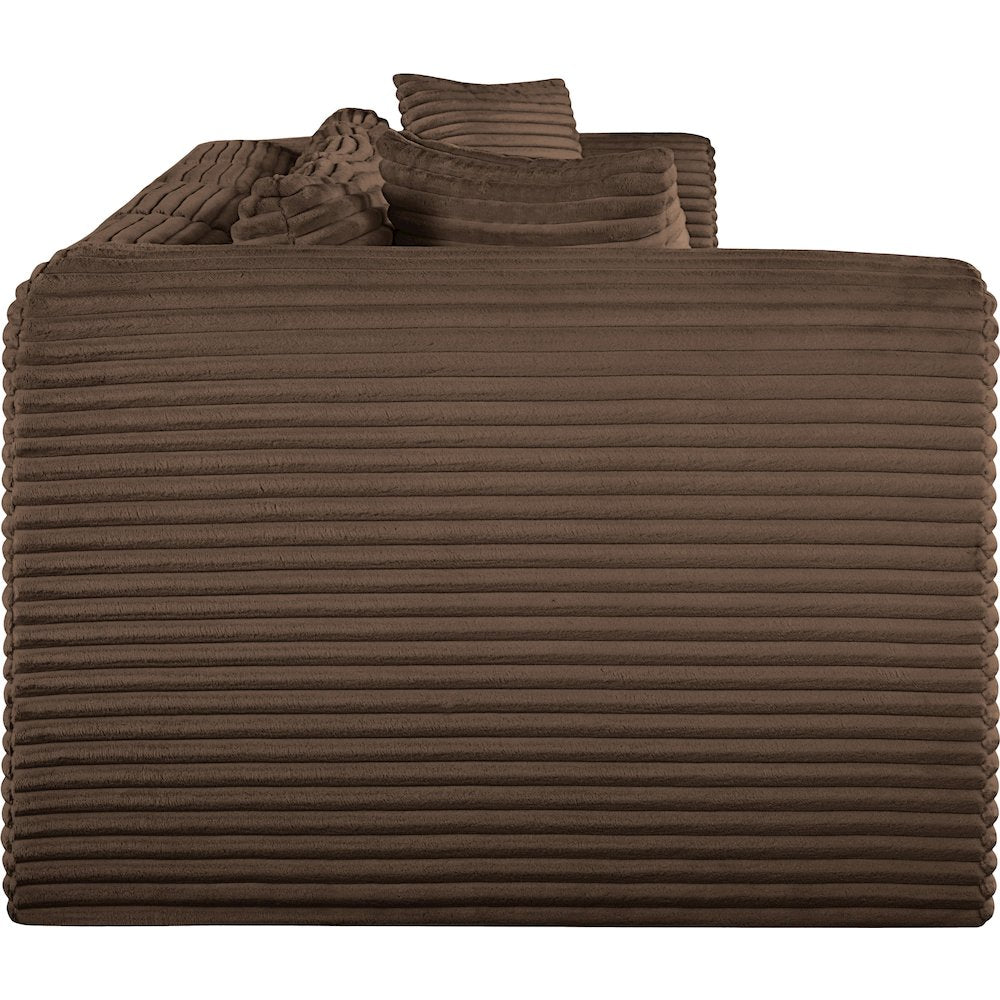 Shaggy Brown Corduroy Performance Fabric Modular Sofa
