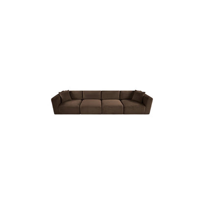 Shaggy Brown Corduroy Performance Fabric Modular Sofa