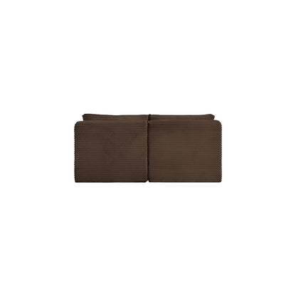 Shaggy Brown Corduroy Performance Fabric Modular Sofa