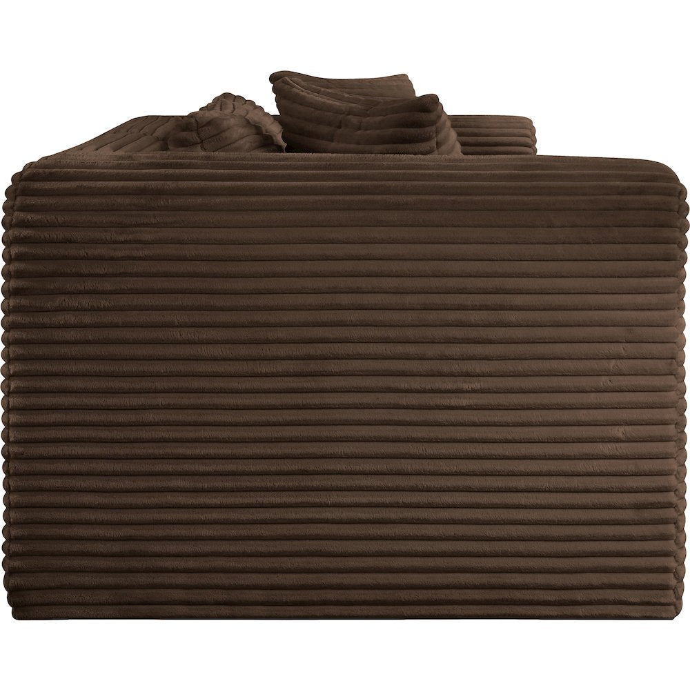 Shaggy Brown Corduroy Performance Fabric Modular Sofa