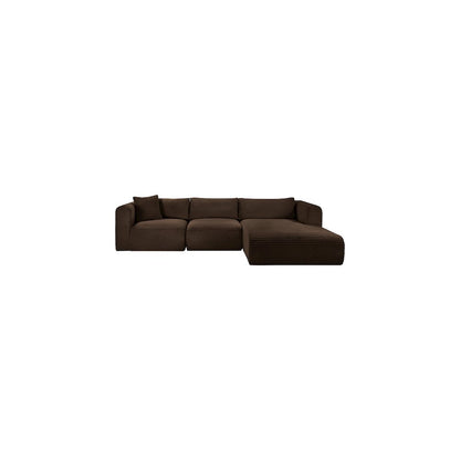 Shaggy Brown Corduroy Performance Fabric Modular Sectional