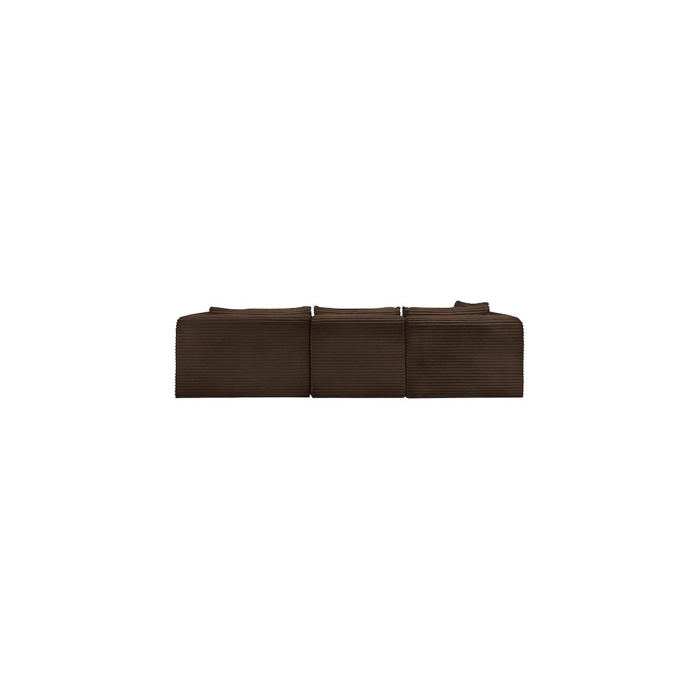 Shaggy Brown Corduroy Performance Fabric Modular Sectional