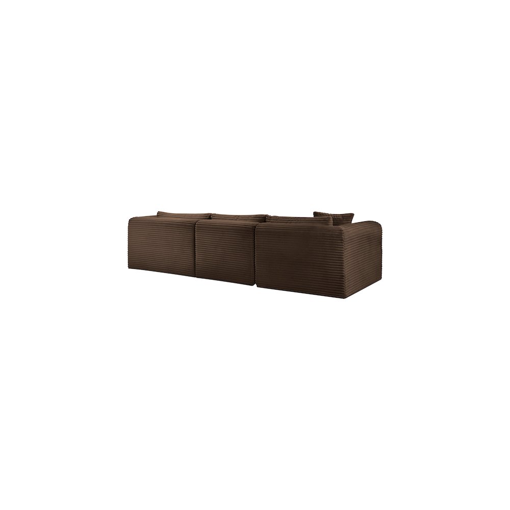 Shaggy Brown Corduroy Performance Fabric Modular Sectional