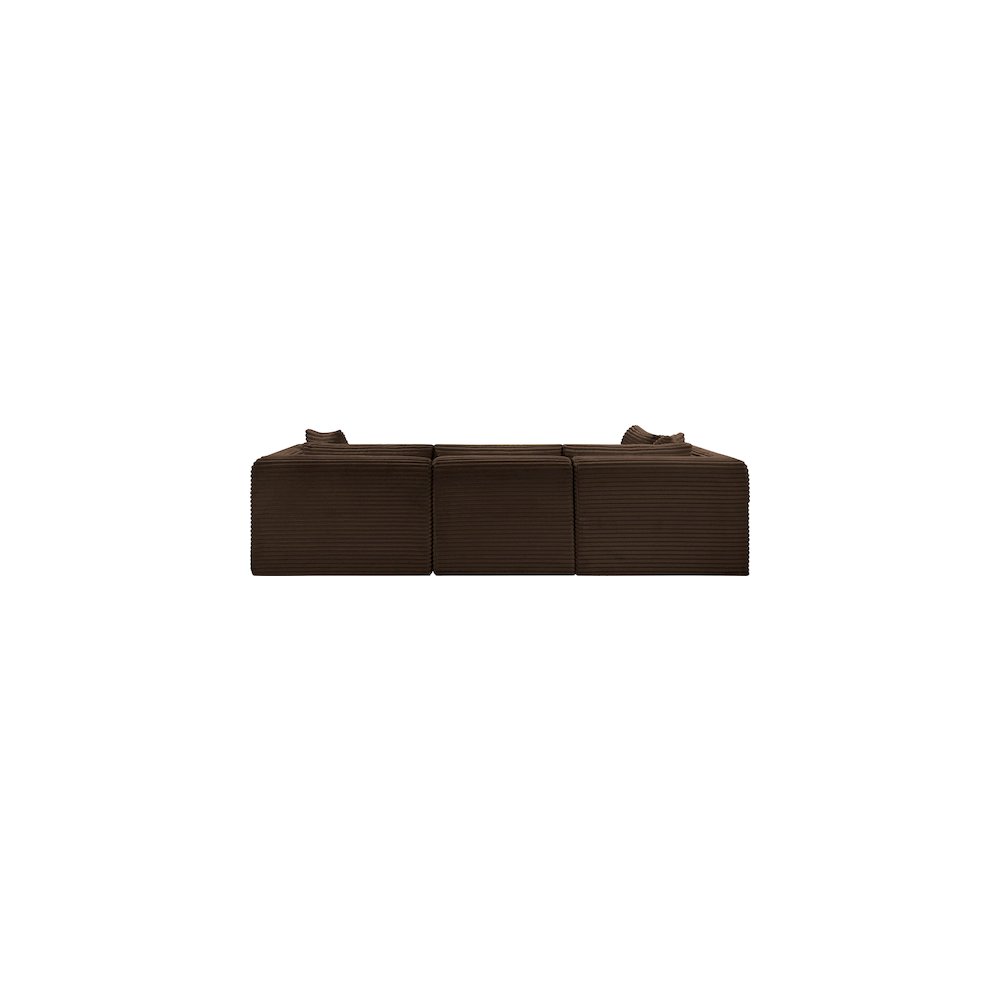 Shaggy Brown Corduroy Performance Fabric Modular Sectional