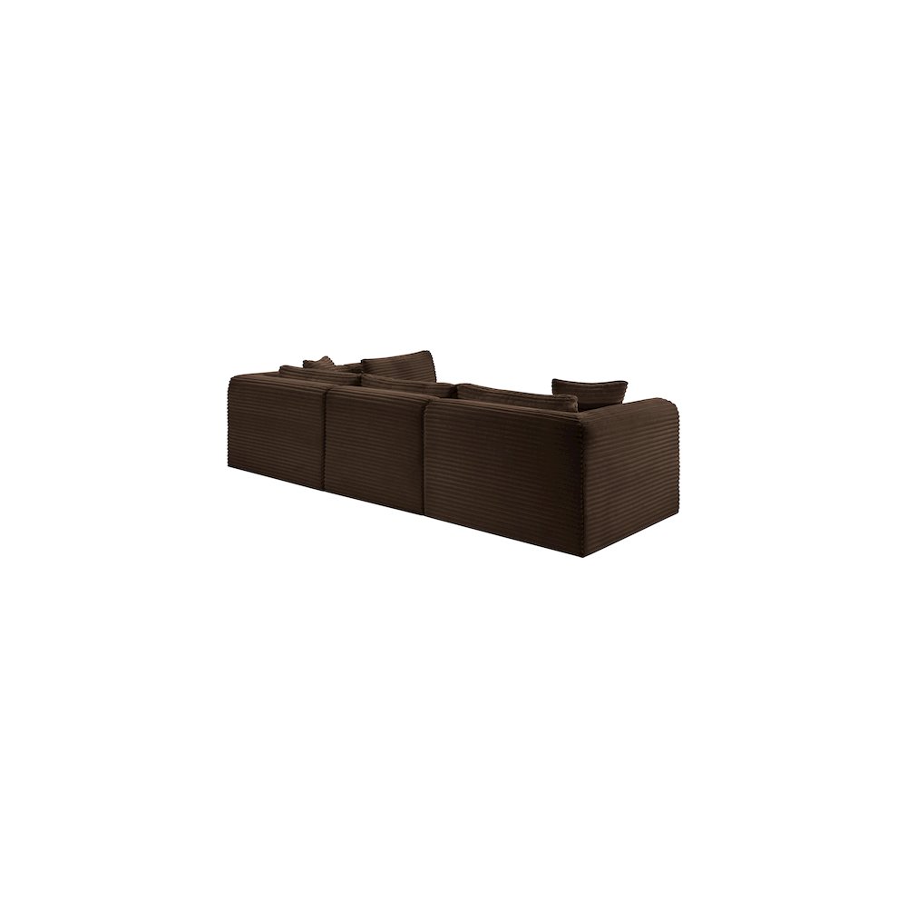 Shaggy Brown Corduroy Performance Fabric Modular Sectional