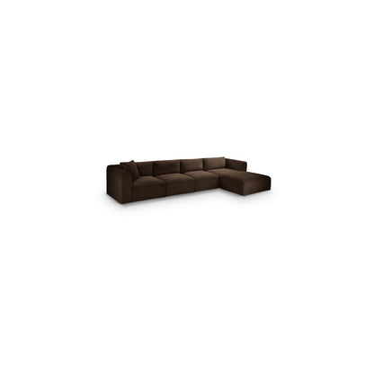 Shaggy Brown Corduroy Performance Fabric Modular Sectional