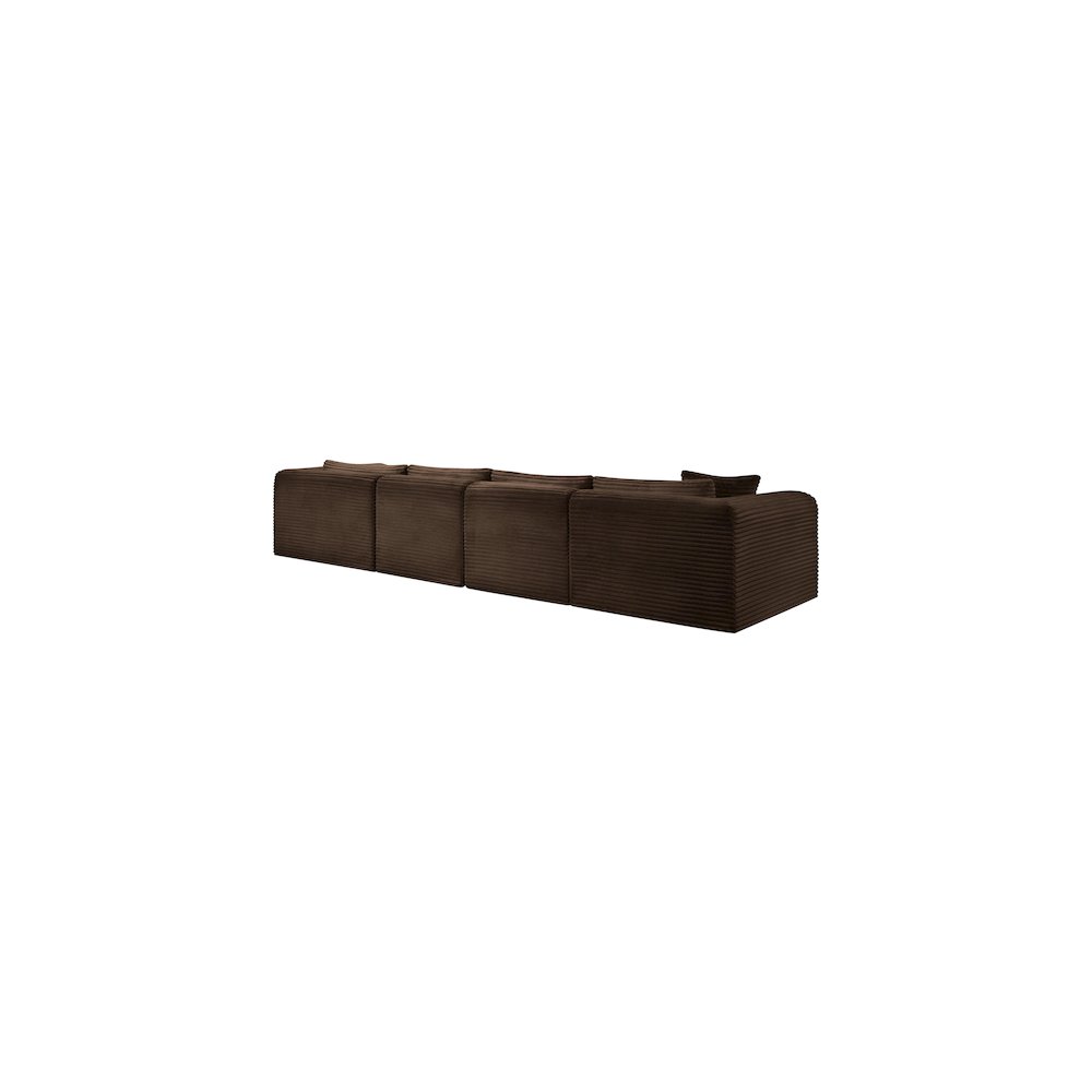 Shaggy Brown Corduroy Performance Fabric Modular Sectional