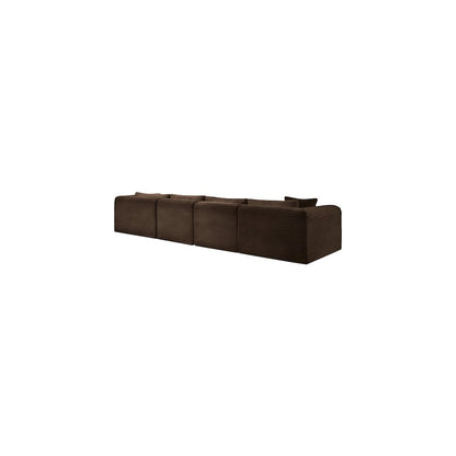 Shaggy Brown Corduroy Performance Fabric Modular Sectional