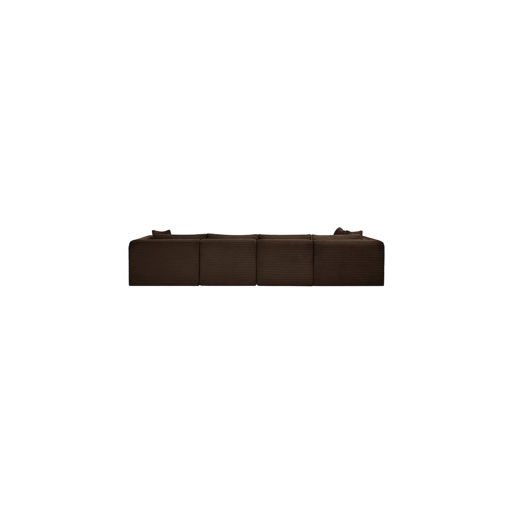 Shaggy Brown Corduroy Performance Fabric Modular Sectional