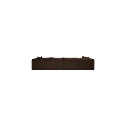 Shaggy Brown Corduroy Performance Fabric Modular Sectional