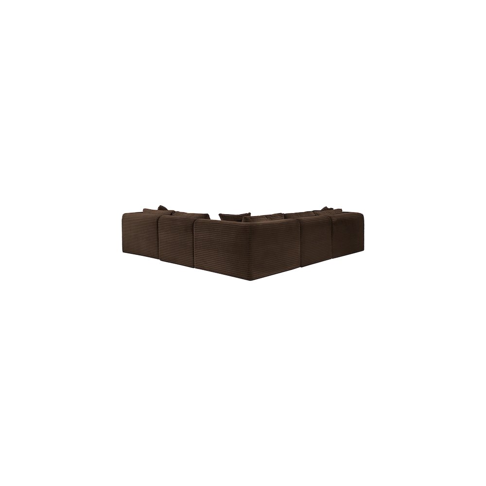 Shaggy Brown Corduroy Performance Fabric Modular Sectional