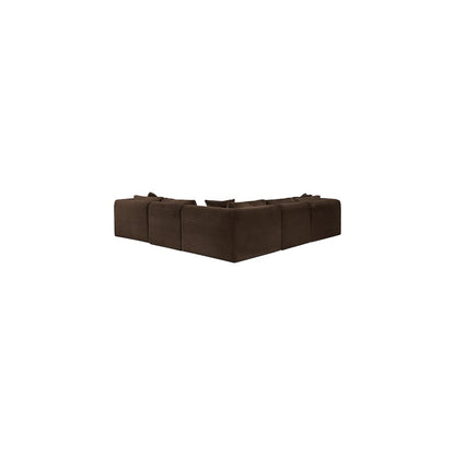 Shaggy Brown Corduroy Performance Fabric Modular Sectional