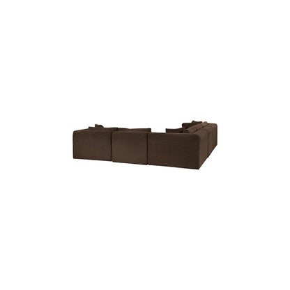 Shaggy Brown Corduroy Performance Fabric Modular Sectional