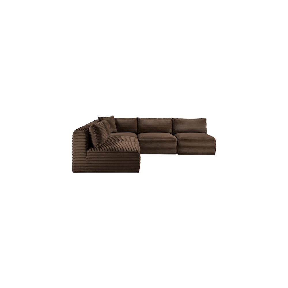 Shaggy Brown Corduroy Performance Fabric Modular Sectional