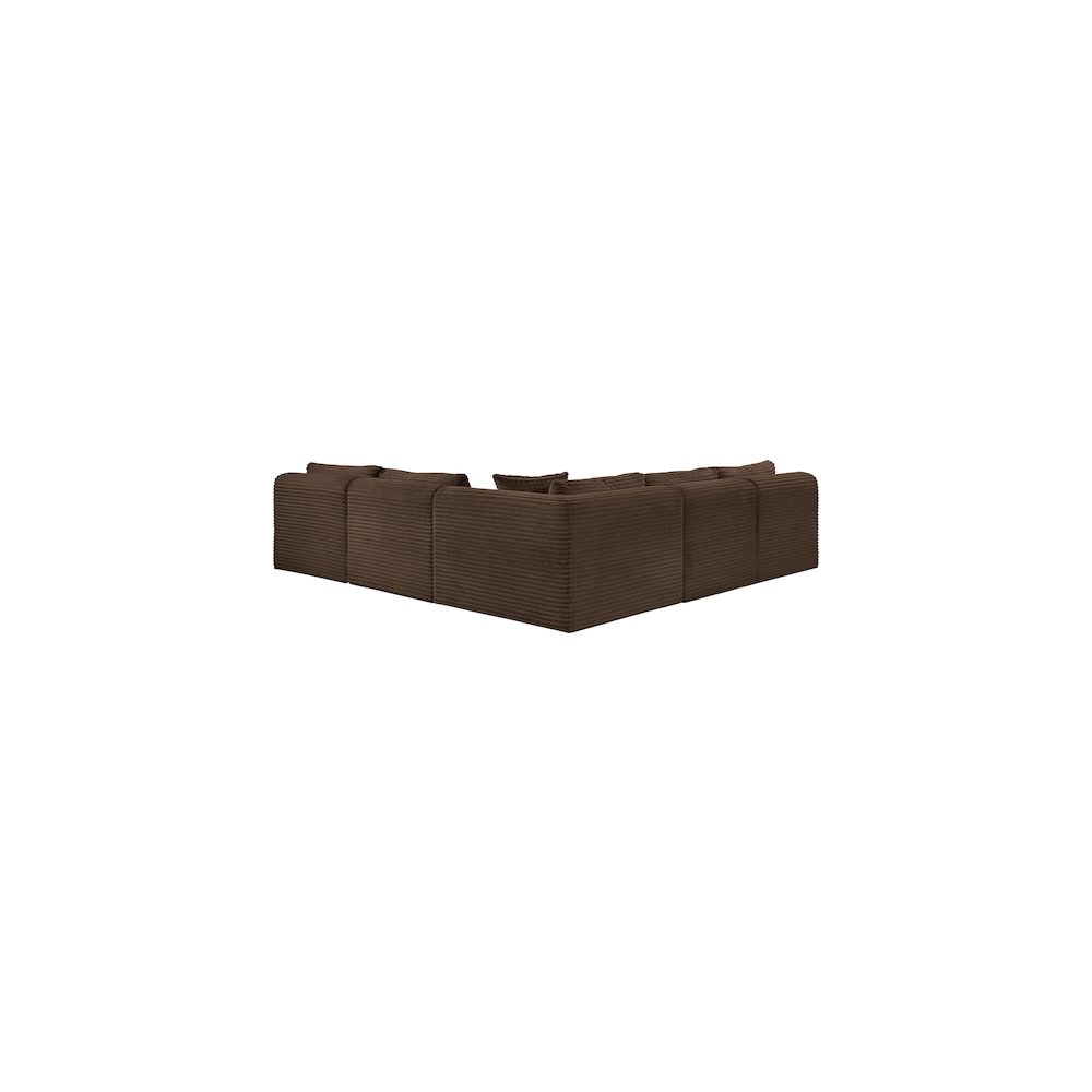 Shaggy Brown Corduroy Performance Fabric Modular Sectional
