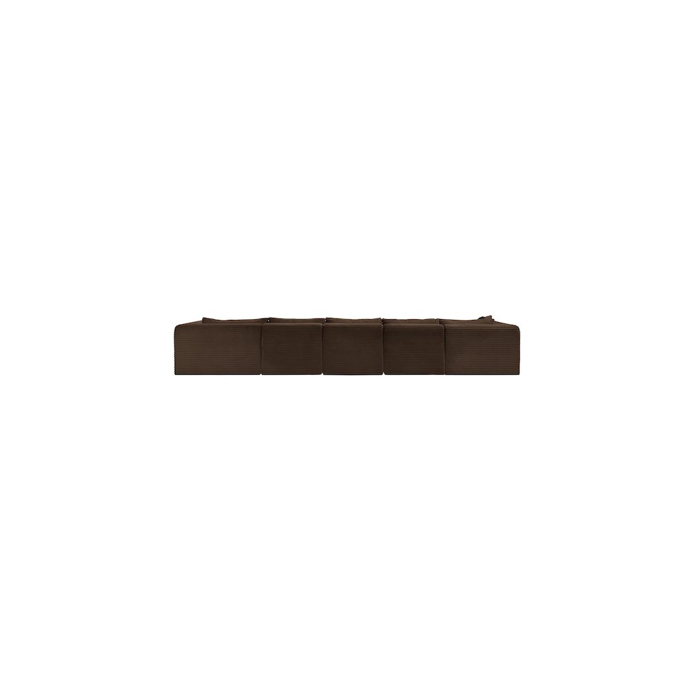 Shaggy Brown Corduroy Performance Fabric Modular Sectional