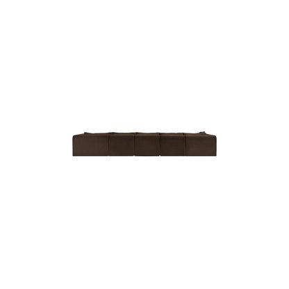 Shaggy Brown Corduroy Performance Fabric Modular Sectional