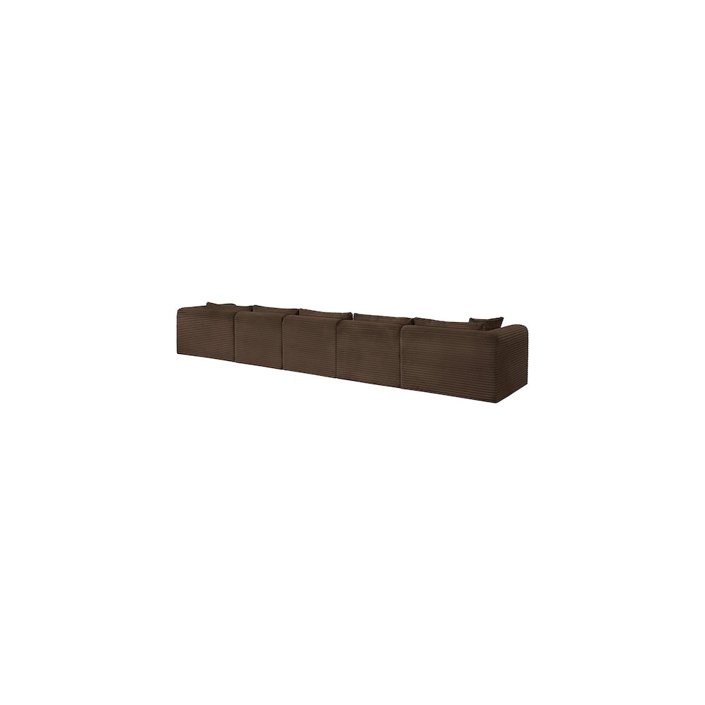 Shaggy Brown Corduroy Performance Fabric Modular Sectional