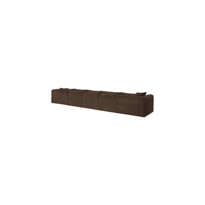 Shaggy Brown Corduroy Performance Fabric Modular Sectional
