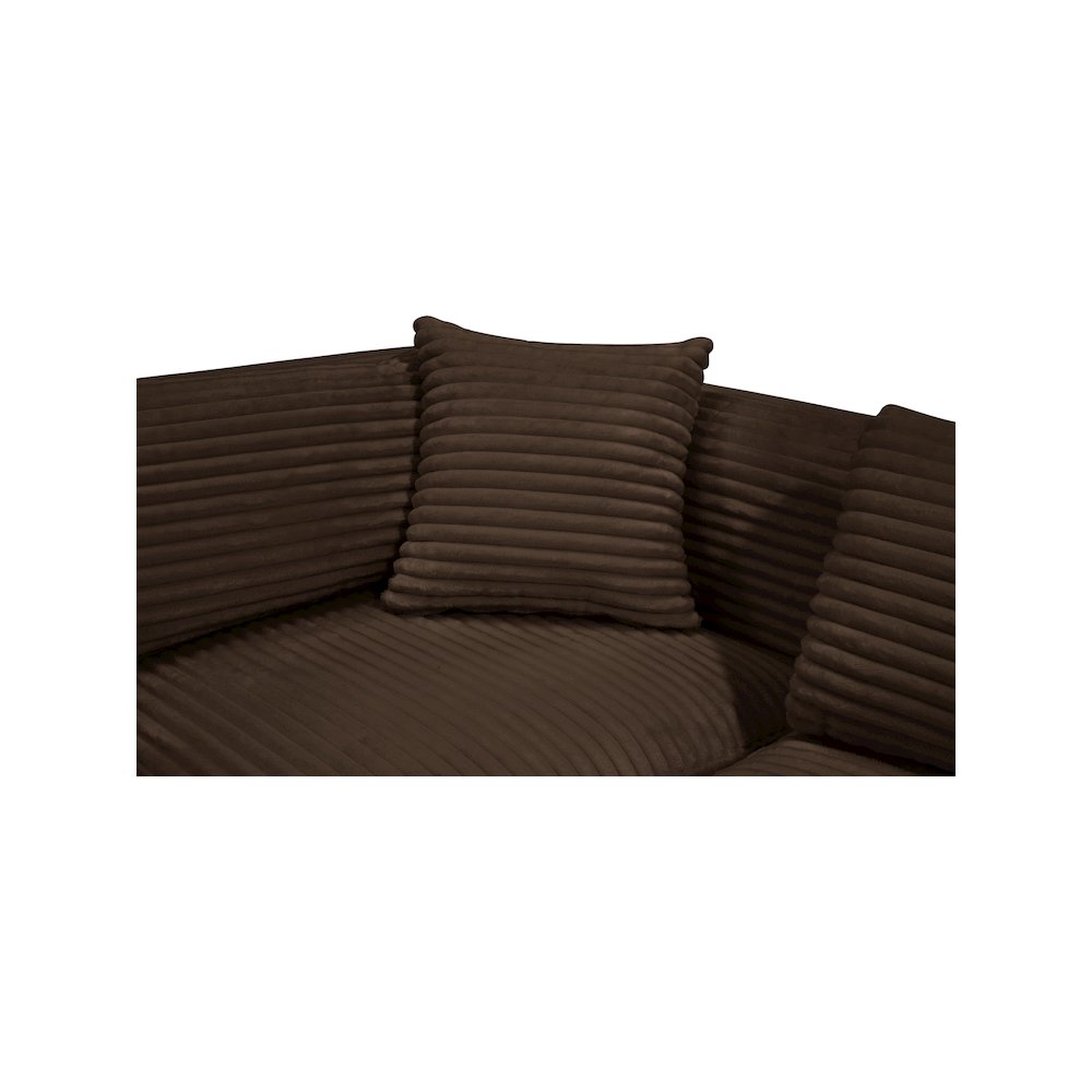 Shaggy Brown Corduroy Performance Fabric Modular Sectional