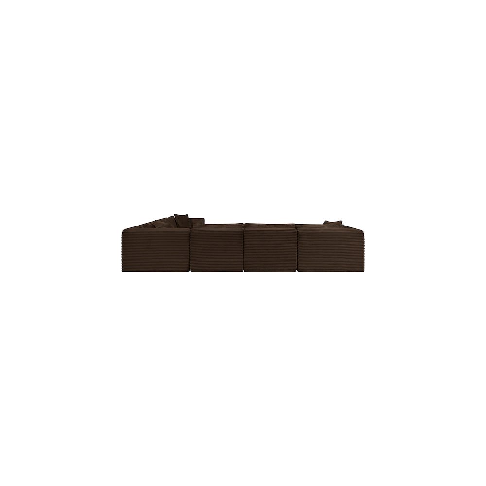 Shaggy Brown Corduroy Performance Fabric Modular Sectional