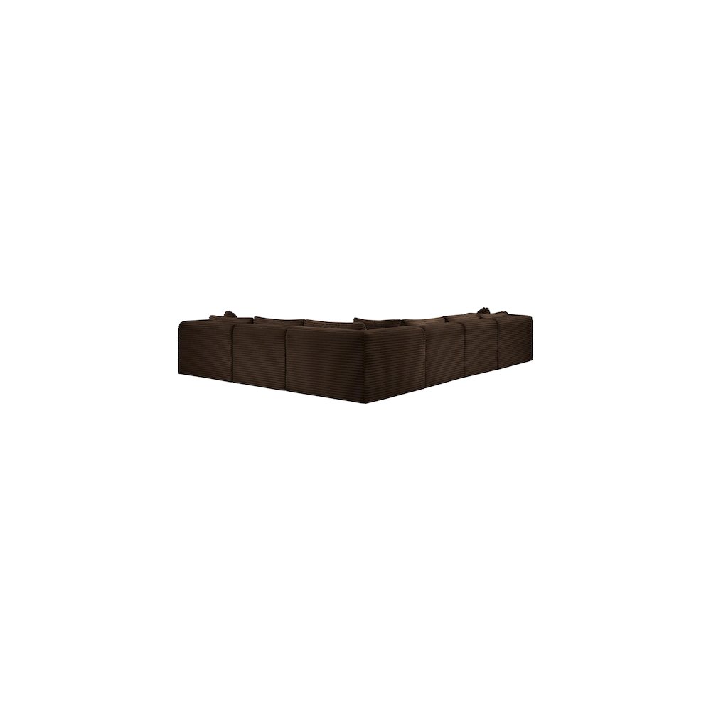 Shaggy Brown Corduroy Performance Fabric Modular Sectional