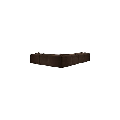 Shaggy Brown Corduroy Performance Fabric Modular Sectional