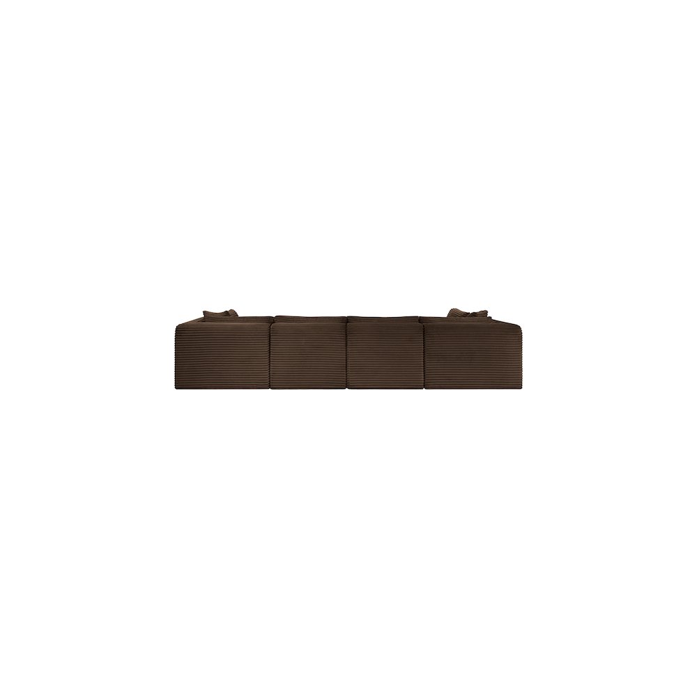 Shaggy Brown Corduroy Performance Fabric Modular Sectional